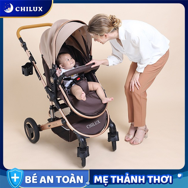 Xe đẩy cho bé Chilux V1.6 - 9 tính năng tiện dụng cho mẹ và bé - có thể gấp gọn