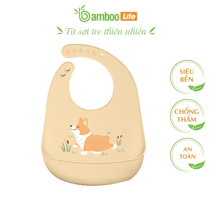 Yếm ăn dặm silicon cho bé Bamboo Life BL068