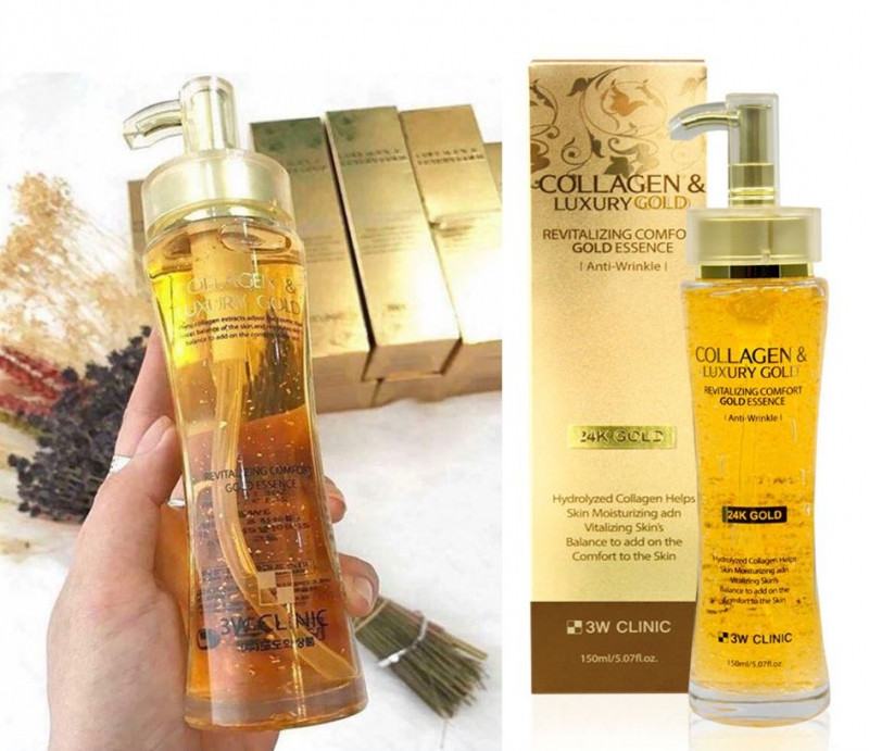 Serum vàng 24K Luxury Gold Clinic Hàn Quốc giúp da trắng sáng dưỡng ẩm chống lão hóa và căng bóng da