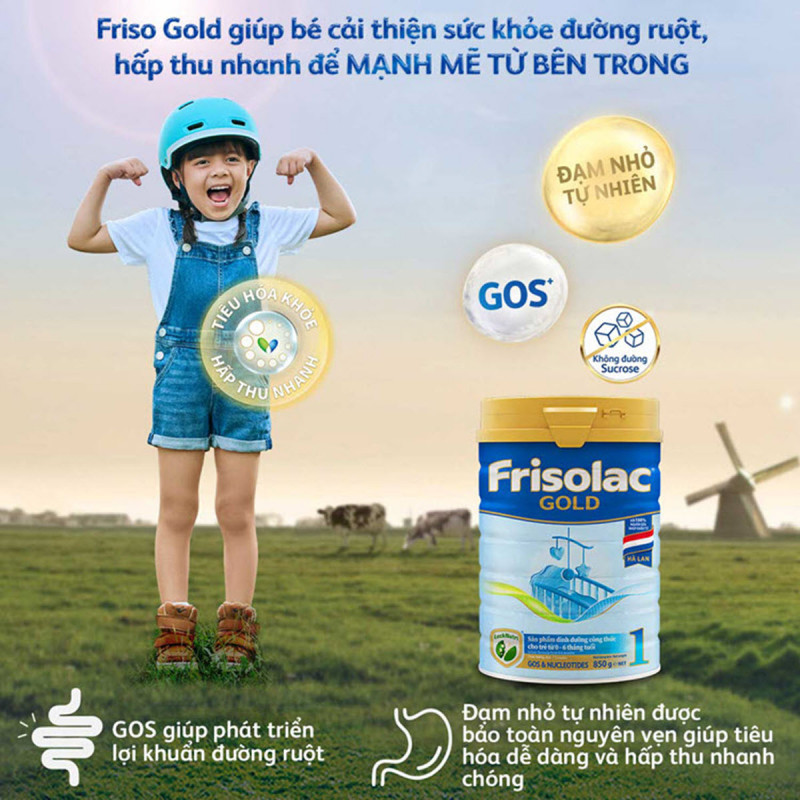 Friso Gold là dòng sữa giàu dinh dưỡng cho trẻ từ 0 - 6 tuổi.