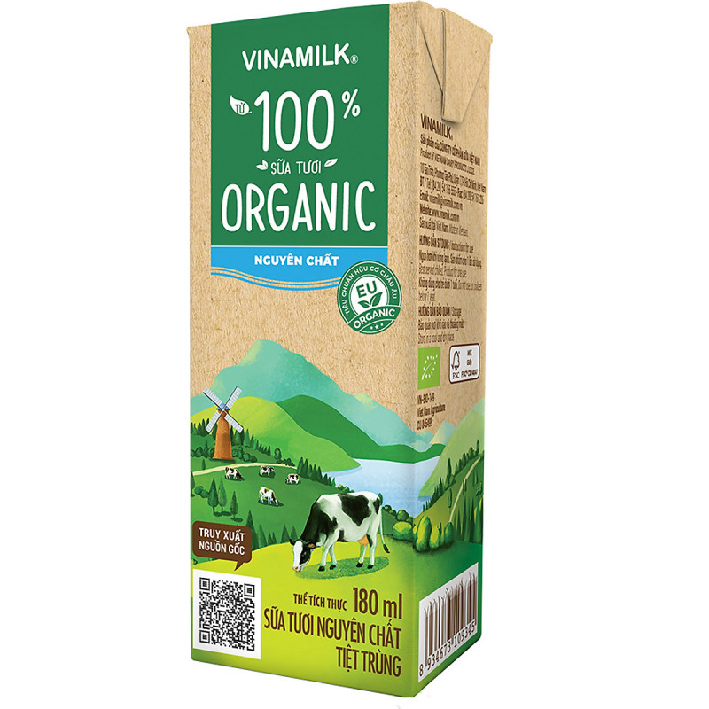 Sữa tươi tiệt trùng Vinamilk organic 100%