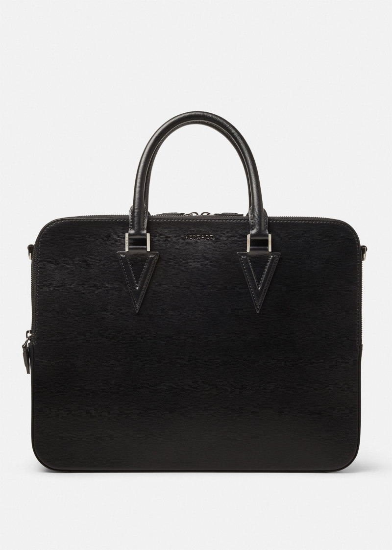 Versace - V LEATHER BRIEFCASE