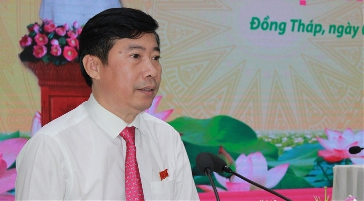 Chủ tịch UBND tỉnh Đồng Tháp Phạm Thiện Nghĩa phát biểu tại Hội nghị.