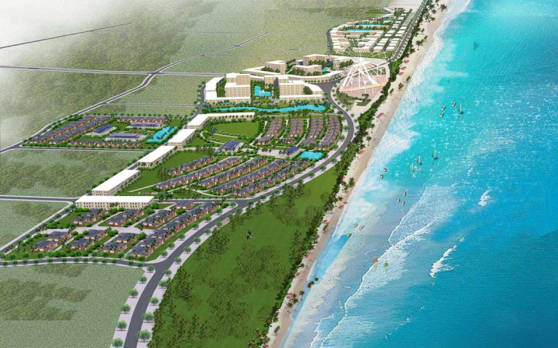 Phối cảnh tổng thể dự án khu du lịch biển cao cấp Wyndham Costa Hà Tĩnh.