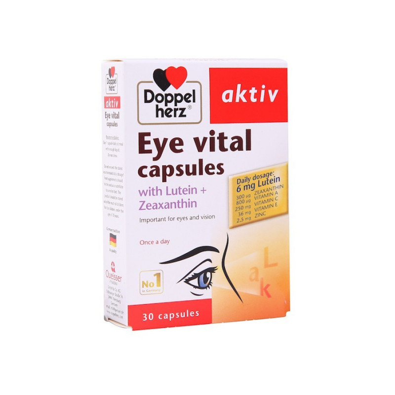 Viên uống tăng cường thị lực, chống mỏi mắt Doppelherz Aktiv Eye Vital Capsules (Hộp 30 viên)