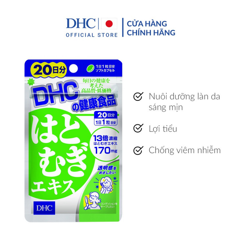 Viên uống sáng da DHC Nhật Bản Adlay Extract 20 ngày