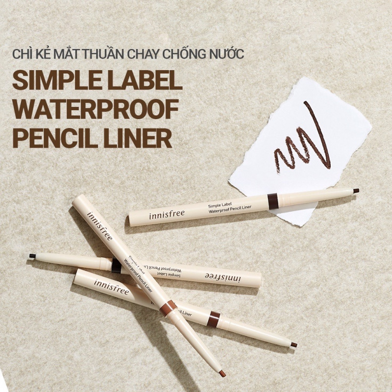 Chì kẻ viền mắt chống nước innisfree Simple Label Waterproof Pencil Liner