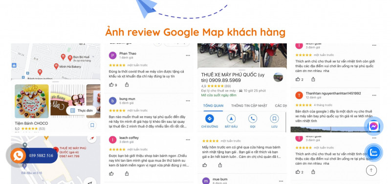 Dịch vụ đánh giá Google Maps khách sạn/ nhà nghỉ của Tigobiz