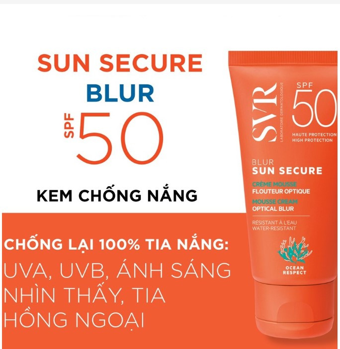 Kem chống nắng che khuyết điểm SVR Sun Secure Blur SPF 50