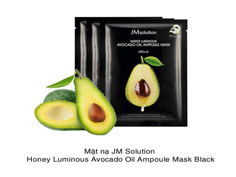 Mặt nạ dưỡng da JM Solution Water Luminous Avocado Oil Ampoule Mask Black