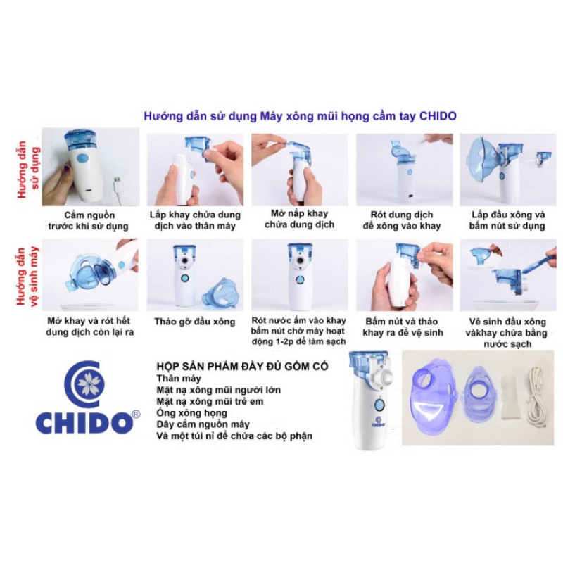 Máy Xông Mũi Họng Cầm Tay Chido YS13