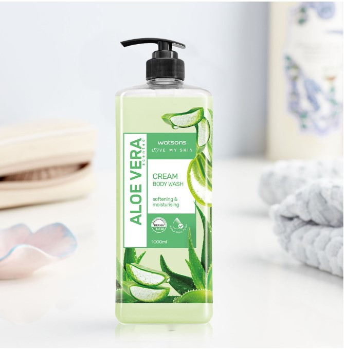 Kem tắm Watsons Love My Skin Aloe Vera Scented Cream Body Wash