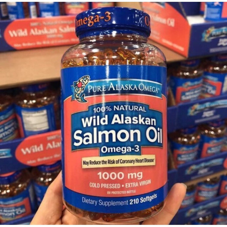 Viên uống dầu cá hồi alaska salmon oil omega 3 của Mỹ 210 viên Healthy care