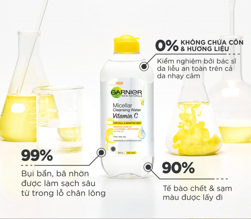 Tẩy trang Garnier Micellar Cleansing Water Vitamin C
